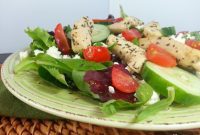 Grilled Greek Souvlaki Chicken Salad