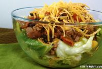 Rich Slow Cooked Taco Chili Salad