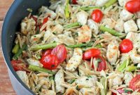 Zesty Lemon Chicken Orzo with Asparagus and Cherry Tomatoes