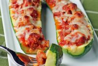 Italian Sausage Zucchini Boats