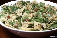 Vibrant Pesto Pasta featuring Asparagus Sun-Dried Tomatoes and Arugula
