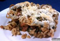 Rustic Italian Sausage Spinach Pasta Bake
