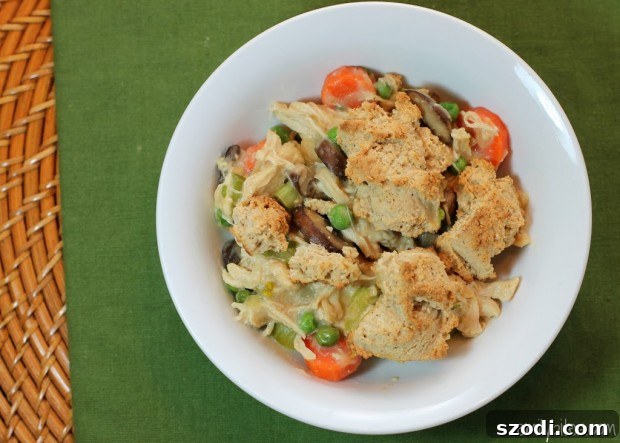Hearty and Healthy Chicken Pot Pie Casserole with Golden Biscuit Topping