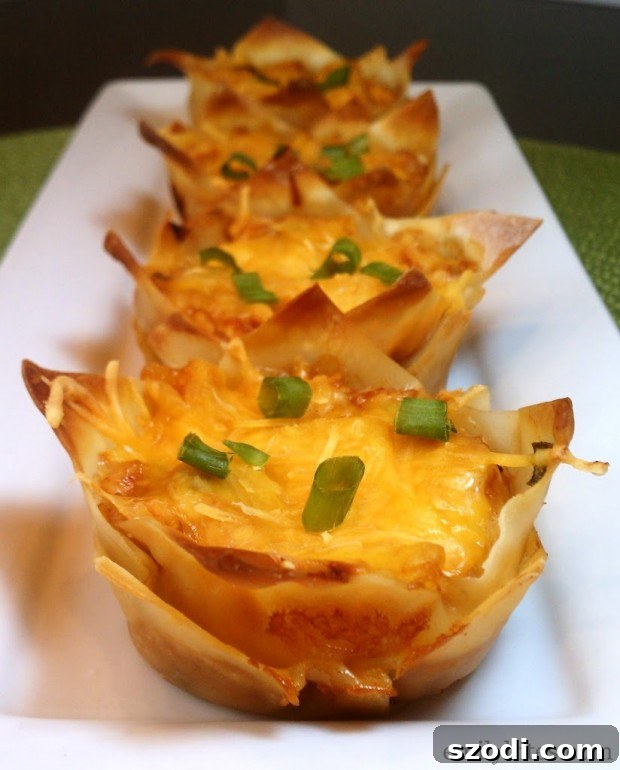 Delicious Hawaiian BBQ Wonton Cupcakes arranged on a serving plate