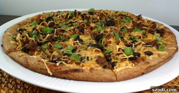 Closeup of a freshly baked Mexican Pizza slice