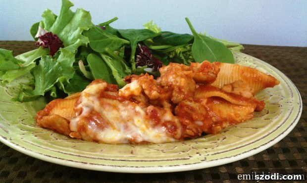 Four Cheese and Sausage Stuffed Shells