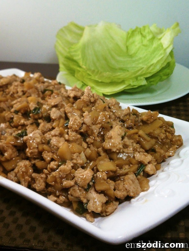 Delicious Asian Chicken Lettuce Wraps served with fresh lettuce