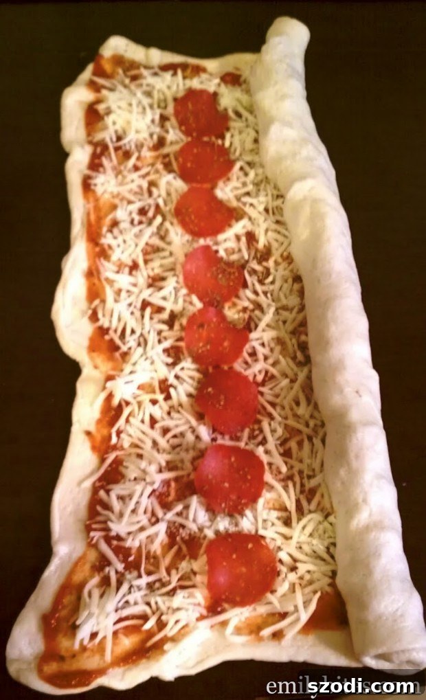 Pizza Pops 3 Step-by-step preparation of pizza pinwheels