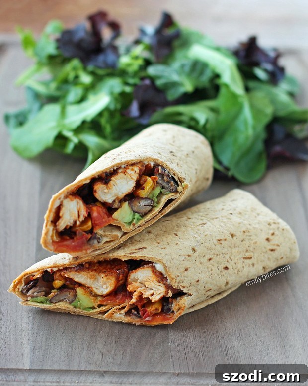 Spicy Southwest Chicken Wraps - A vibrant and flavorful healthy meal option.