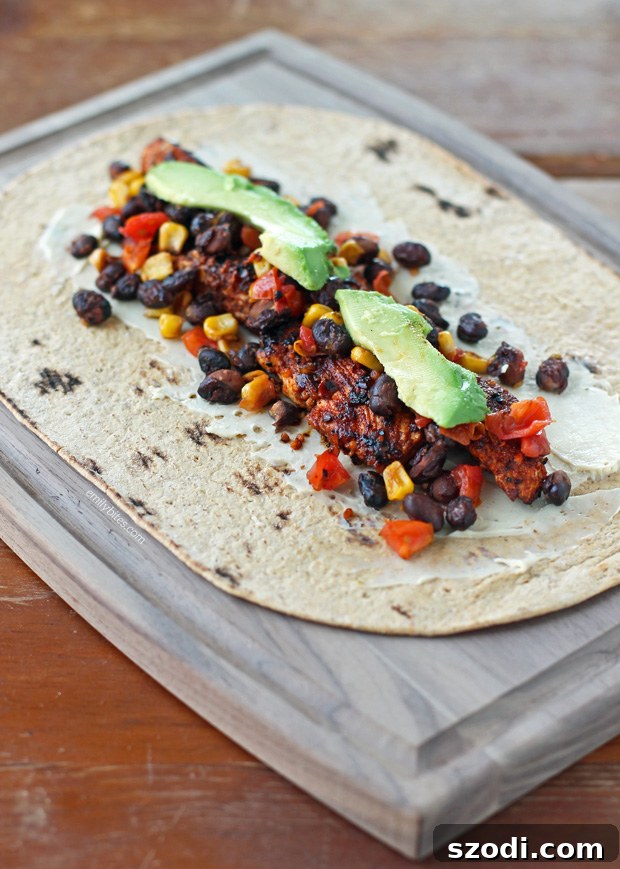 Delicious Spicy Southwest Chicken Wraps ready to be enjoyed.