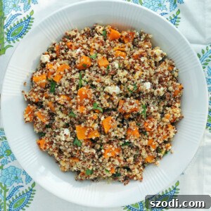 Butternut Squash Quinoa Salad prepared and ready to serve