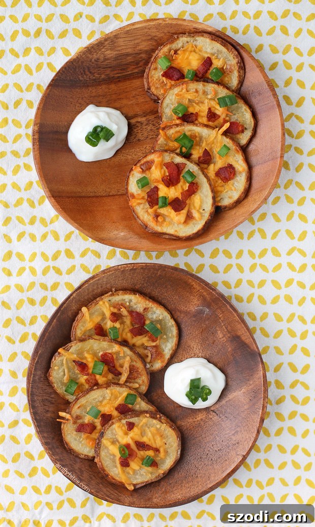 Deliciously Golden Loaded Potato Rounds with Cheese and Bacon