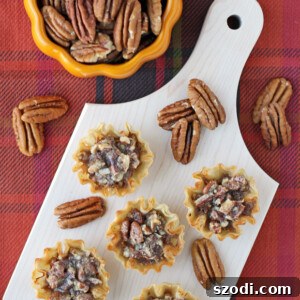 Freshly baked Pecan Pie Bites in a close-up shot