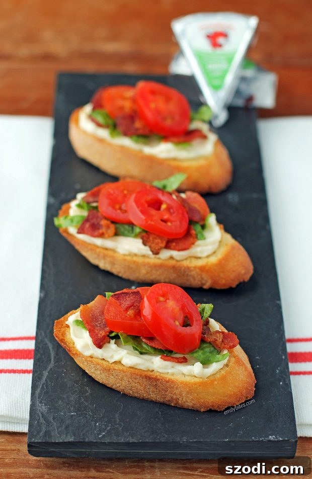 Cheesy BLT Crostini - A delightful twist on a classic sandwich with creamy cheese