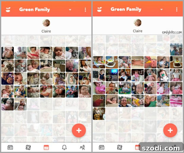 Tinybeans app monthly views for easy photo organization