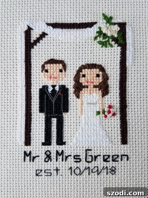 Custom Stitch People wedding portrait gift