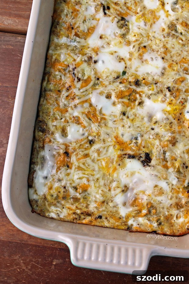 Winning Breakfast: Sausage and Pepper Egg Bake, a reader favorite for a delicious and healthy morning meal.