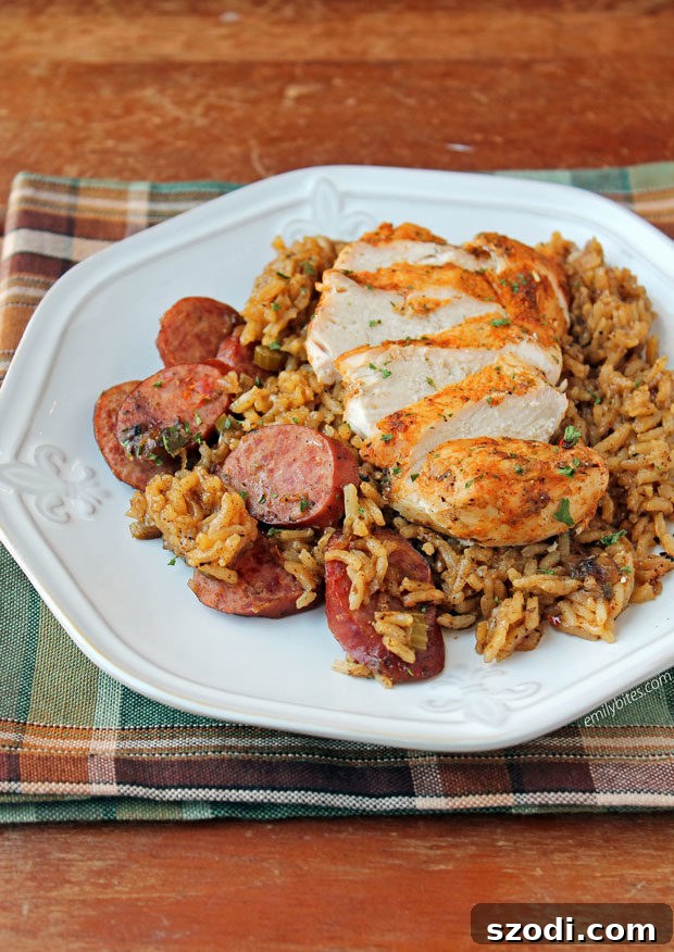 Award-Winning Rice: One-Pot Spicy Dirty Rice with Chicken and Sausage, a hearty and flavorful one-pot meal.