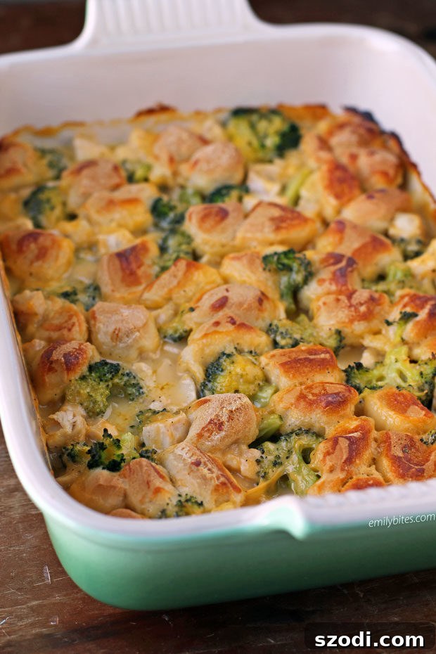 Bubble Up Cheesy Chicken and Broccoli Bake