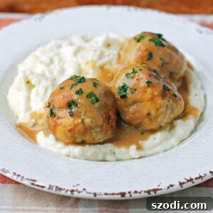Swedish Turkey Meatballs with mashed potatoes