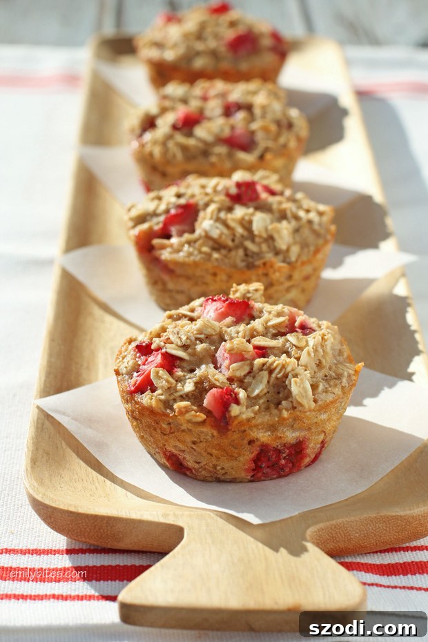 Grab-and-Go Strawberry Banana Oatmeal Cups 2 Delicious Strawberry Banana Baked Oatmeal Singles – A Healthy & Portable Breakfast