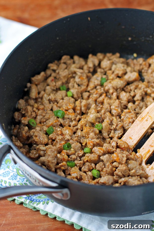 Orange Ground Turkey in a skillet