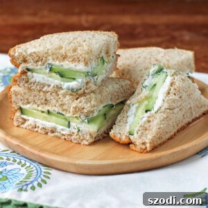Cucumber Sandwich pieces on a plate