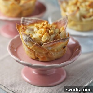 Chicken Cordon Bleu Wonton Cupcakes ready to eat