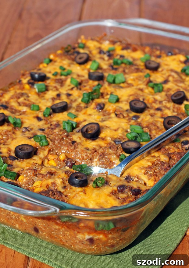 Hearty Beef Enchilada Quinoa Bake - A Healthy Mexican Casserole
