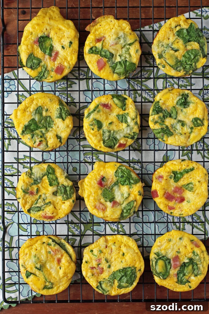 Ham and Swiss Egg Cups on a cooling rack