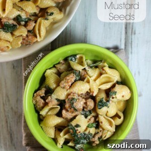 Creamy Pasta with Sausage and Mustard Seeds