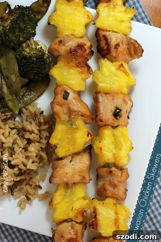 Delicious Hawaiian Chicken Skewers with Grilled Pineapple